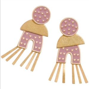 Madewell Mixed Metal Gold Pink Nectar Earrings